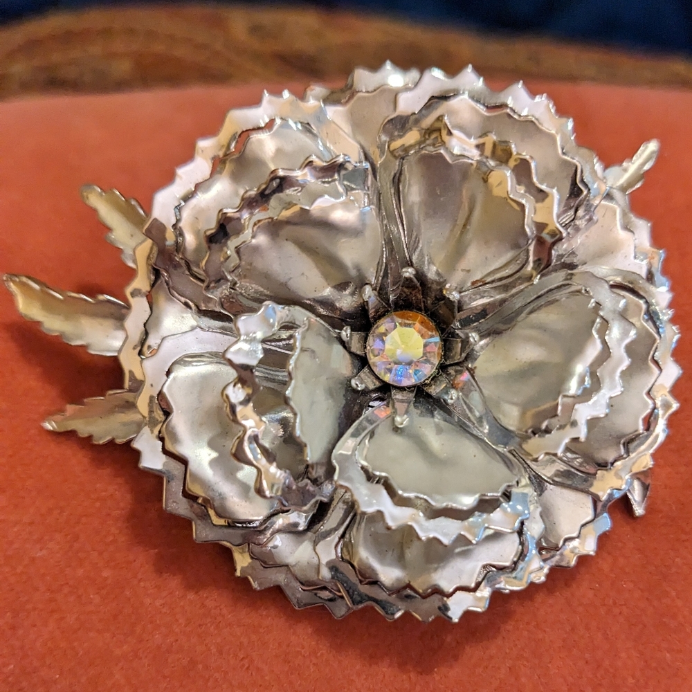STUNNING SILVER BLING ROSE - Picture 1 of 5